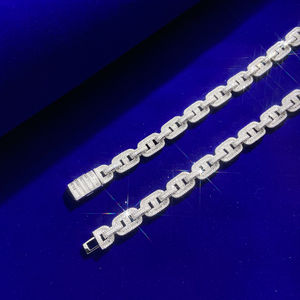 สร้อยคิวบาลิงค์เพชรคุณภาพพรีเมียม ชุบทอง สไตล์ฮิปฮอป เงินแท้ 925 ประดับเพชร สร้อยคอแฟชั่นสำหรับงานปาร์ตี้  แบบยูนิเซ็กส์ - Product Image 3