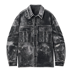 Unisex Luxury High-Street Black Leather Double Breasted Winter Thick <b>Jacket</b> High Quality Reversible Chest Flap Pockets <b>Patchwork</b> - Product Image 1