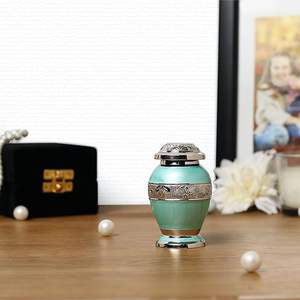 Souvenir Embrasser Orange Couleur Double Coeur Urnes Crémation Top Vente En Métal Petit Souvenir Fait Inde - Product Image 5