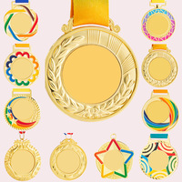 Medallas de Oro Personalizadas con Cintas, Premios de Metal de Aleación de Zinc para Ganadores de Competiciones Escolares Deportivas y Académicas, e Impresión UV DIY
