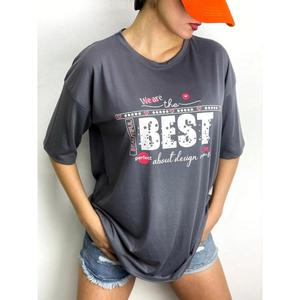 เสื้อยืดคอกลมแขนสั้น Mybeefashion รุ่น Unisex ผ้าฝ้าย 100% สีแอนทราไซต์ สำหรับใส่ลำลอง ทรงปกติ มีไซส์ S-M, L-XL - Product Image 1