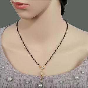 Cena elegante doble cadena Mangalsutra para mujer joyería de moda para el matrimonio y la fiesta - Product Image 6