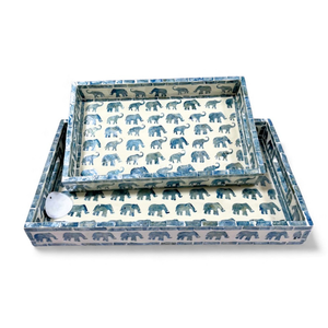 Bandeja Rectangular Azul de Nácar, Hecha a Mano, Elegante, Natural, Hecha en Vietnam - Product Image 1