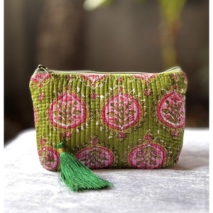 Boho Chic Travel Pouch with Zipper Closure Unique Women's Summer Festival and Event <b>Bag</b> for Parties and Winter Occasions - Product Image 1