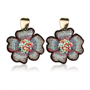 Premium Quality Best Selling Stylish Beaded and Hand Embroidered Earrings With Metal Fittings at the <b>Back</b> - Product Image 5