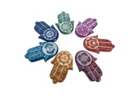 Porte-encens en bois d'agar, brûleur de cônes et de piliers, design coloré 7 Chakras, motif feuille sculpté à la main, Anis étoilé