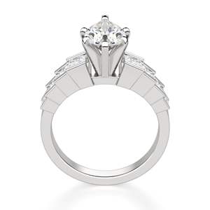 Bague de fiançailles vintage style cendrillon coupe poire - Product Image 2