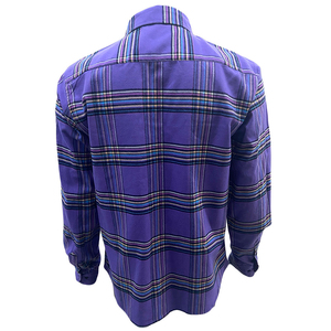Chemises en flanelle rayées pour hommes, nouvelle mode, vente chaude, 100% coton, personnalisables, respirantes, style moto - Product Image 2