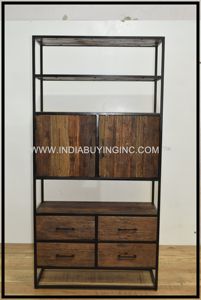 Estante de almacenamiento decorativo para el hogar de estilo vintage con cajones ecológicos Estante de exhibición de último diseño a la venta - Product Image 4