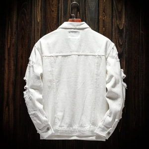 Veste respirante personnalisée de haute qualité pour hommes nouvelle veste en jean à la mode veste en jean en détresse élégante 100 coton pour cent - Product Image 3