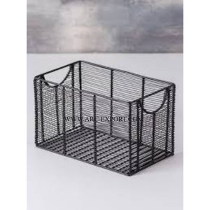 Panier de rangement pour fruits et légumes en fer massif avec revêtement en poudre noire - Product Image 1