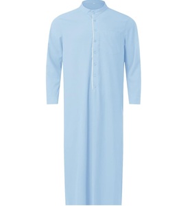 Nuevo modelo hombres islámico Thobe Jubba manga larga tela de algodón Casual musulmán árabe Jubba Kaftan - Product Image 2