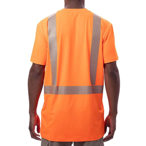 Camiseta de trabajo de poliéster 100% de alta visibilidad para hombre, chaleco y camiseta de seguridad reflectante, ropa reflectante para camiseta de seguridad para hombre - Product Image 3