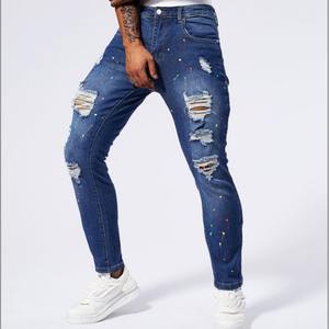 OEM personalizado de alta calidad 100% algodón Denim Baggy Straight Jeans Hombres Vintage lavado desgastado botón transpirable sólido verano - Product Image 4