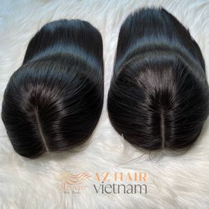 วิกผมบ๊อบตรงนุ่มสลวยสีธรรมชาติลูกไม้สวิสผมมนุษย์ชาวเวียดนามขายส่ง - Product Image 4
