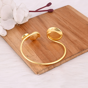 <b>Trendy</b> Jewelry Gold Plated Brass Cuff Bangle Simple Plain Design Modern Jewelry <b>Bracelet</b> Customized for Women Anniversary Gifts - Product Image 5