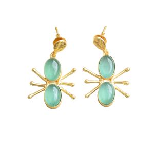 Boucles d'oreilles pendantes en laiton naturel, pierre semi-précieuse naturelle de qualité supérieure, finition en laiton antique, sans nickel, durables, qualité d'exportation en vrac - Product Image 1