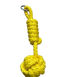 4 Monkey fist knot keychain Brass Shackle - 4.5" Long - Handmade Sailor Rope <b>Key</b> Ring - Nautical Jewelry Gift - Product Image 1