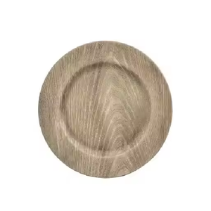 Assiette à dîner et assiette de service en bois naturel plat de service alimentaire assiettes à salade de style antique sans danger par l'artisanat en croissant - Product Image 1