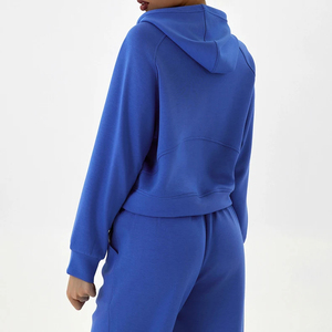 Custom Logo <b>Workout</b> Tracksuit Casual Women High Quality Crop <b>Hoodies</b> and Joggers Pants 2 Piece Set - Product Image 3