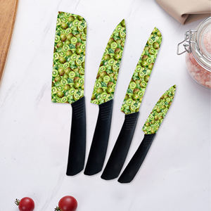 Juego de Cuchillos de Chef de Cerámica Premium, 9 Piezas, Mango de Plástico, Revestimiento Antiadherente, para Aventuras al Aire Libre, Precio de Fábrica - Product Image 4