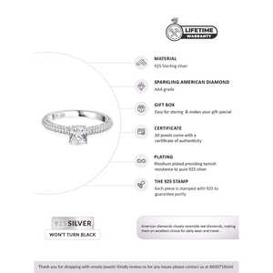 Bijoux ornés Bague de fiançailles en diamant solitaire 1 carat pour femme - Product Image 4