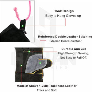 Guantes de soldadura de cuero de vaca grueso protector antideslizante hecho en Pakistán Premium 2025 a bajo precio - Product Image 3