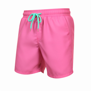 Pantalones cortos de gimnasio para hombre de verano 2025, cierre de cintura elástica, patrón sólido, bañadores de Surf, ropa de playa, bolsillos con cordón teñido liso - Product Image 2