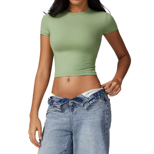 Camiseta sin Mangas Corta para Mujer, Diseño Floral sin Costuras, Secado Rápido, Transpirable, de Poliéster - Gran Oferta - Product Image 3