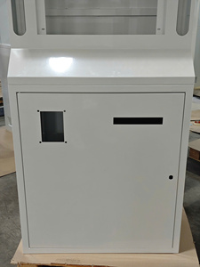 Carcasa de terminal de autoservicio seguro con ranura para dispensador de tarjetas con ventana de exhibición y puerta de almacenamiento inferior bloqueable - Product Image 4
