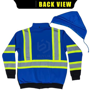 Sweat à capuche de sécurité respirant et imperméable de haute qualité à prix abordable, en coton durable, haute visibilité, pour la vente en ligne - Product Image 5