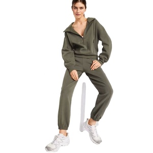 Chándales de mujer hechos a medida OEM/ODM, ropa deportiva al por mayor, conjunto de dos piezas para correr en el gimnasio, correr y moda informal - Product Image 1