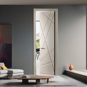 Porte Imic 260 P Puerta interior de madera lacada minimalista de fabricación italiana Garantía de por vida Acabado impermeable Todos los accesorios - Product Image 2