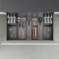 Emuca Espagne Modèle 3069135 Gris anthracite 150x470mm Boîte de commande Organisateur de tiroir Acier et bois
