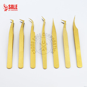 Nuevas Pinzas de Aislamiento Rectas de Punta Fina de Fibra Nano X, Color Dorado Sostenible, Herramienta Profesional para Extensión de Pestañas - Product Image 1