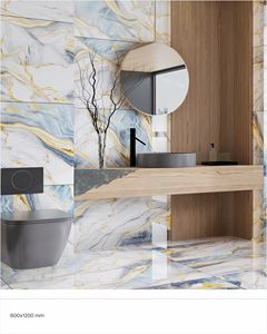 Colección de Azulejos de Porcelana con Efecto Dorado de 600x1200 mm, Serie Dorada 2x4 para Uso en Pisos y Paredes Interiores Modernos - Product Image 1