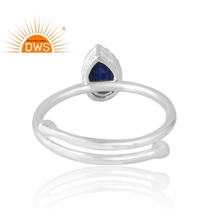 แหวนพลอยไพฑูรย์ธรรมชาติทำจากเงินสเตอร์ลิง925เครื่องประดับตามสั่งสำหรับเป็นของขวัญสำหรับผู้หญิง - Product Image 2