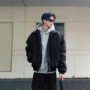 2026 Winter <b>Men</b> Bomber <b>Jacket</b> High Street Turn Down Collar Male Coat Thicken Long Sleeve Zipper Loose Sport Man Outerwear - Product Image 6