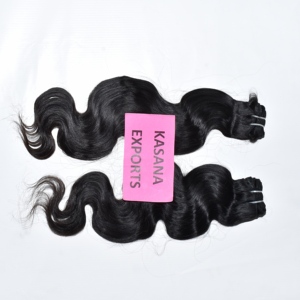 Paquete de cabello humano de doble trama sin procesar, cuerpo Natural, onda profunda suelta, templo indio, de origen, sin máquina, extensiones de cabello - Product Image 1