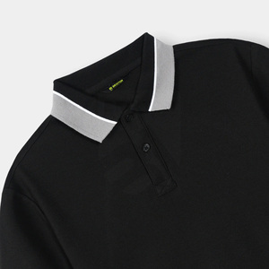 Polo personnalisé pour hommes OEM tissu tricoté à manches courtes en coton respirant de couleur unie pour l'été - Product Image 3