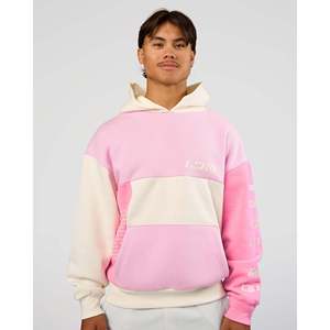 Sudadera con Capucha de Felpa Bordada con Efecto Ácido - Blanco Hueso y Rosa Malvavisco - Product Image 2