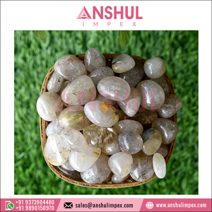 Gama exclusiva de piedras caídas de rutilo dorado de excelente calidad para crear arreglos y decoración del hogar - Product Image 5