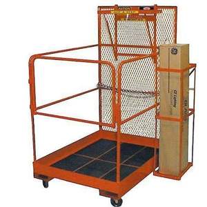 Cesta elevadora de acero nueva de alta calidad, plataforma de seguridad de trabajo aéreo con rieles garantizados - Product Image 4