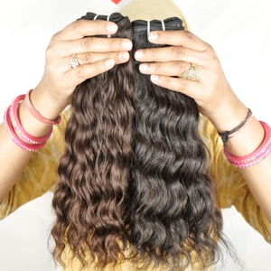 100% Remy cuticule alignée vierge couleur naturelle Extensions de cheveux humains vietnamiens fabricants de cheveux indiens à vague profonde traités - Product Image 4