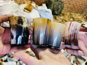 แก้วช็อตไวกิ้งคุณภาพสูงดีไซน์เขาทนทานสำหรับกาแฟเบียร์และเหล้าขัดเงาด้วยมือด้วยสัมผัสแห่งความรัก - Product Image 4