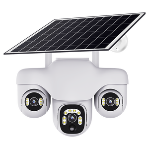 Caméra <span class=keywords><strong>de</strong></span> <span class=keywords><strong>sécurité</strong></span> extérieure V380 Pro, 3 objectifs, carte SIM 4G, 3 vidéos, énergie solaire, sans fil, WiFi, caméra CCTV, caméra solaire - Product Image 1