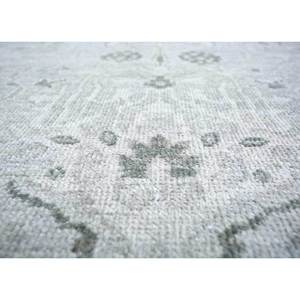 Tapis en laine noués à la main Erbe gris et noir JNLP-06, motif médaillon rectangulaire abstrait pour la maison - Idéal pour salon, couloir, entrée - Product Image 3