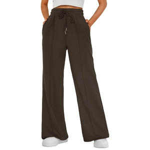 Pantalons de jogging pour femmes à taille haute, amples, décontractés, à jambes larges, avec cordon de serrage, élastiques, pantalons de sport - Product Image 2