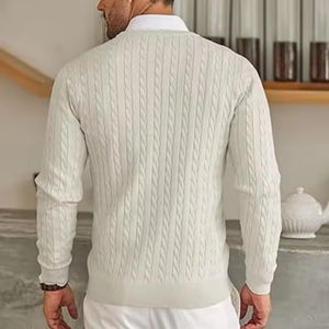 Suéter de Punto de Alta Calidad Estilo Invernal Nuevo, Suéter de Hombre con Cuello Redondo, 100% Lana, Suéter de Punto para Hombre con Logotipo Bordado - Product Image 3