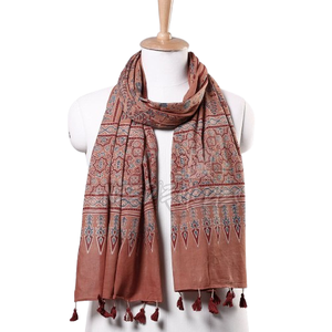 Bufandas Ajrak bordadas a mano de calidad con detalle hecho a mano, capa ligera para todos los días para una expresión cultural elegante - Product Image 1